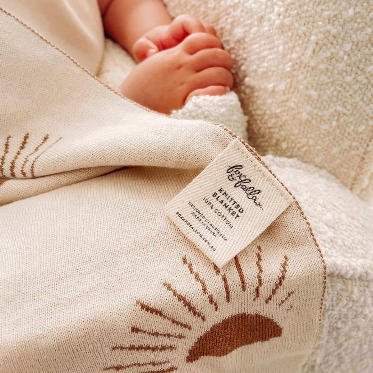 Fox & Fallow Reversible Knit Baby Blanket - Suns Coffee - Image 5