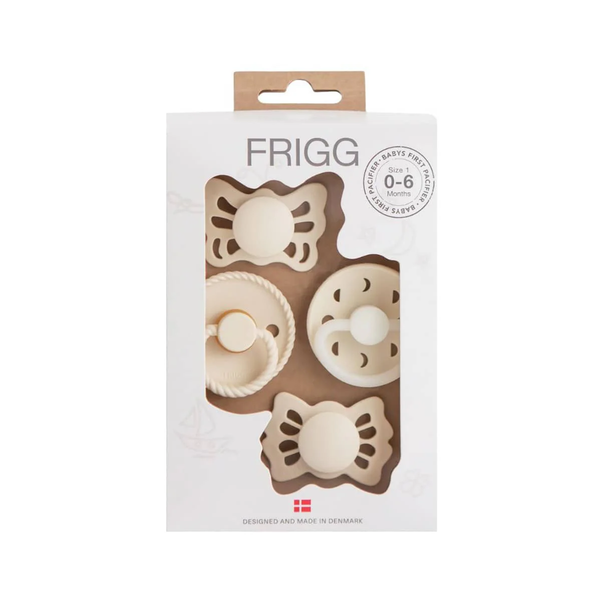 Frigg Baby's First Pacifier Four Pack - Silicone/Latex | 0-6 Months