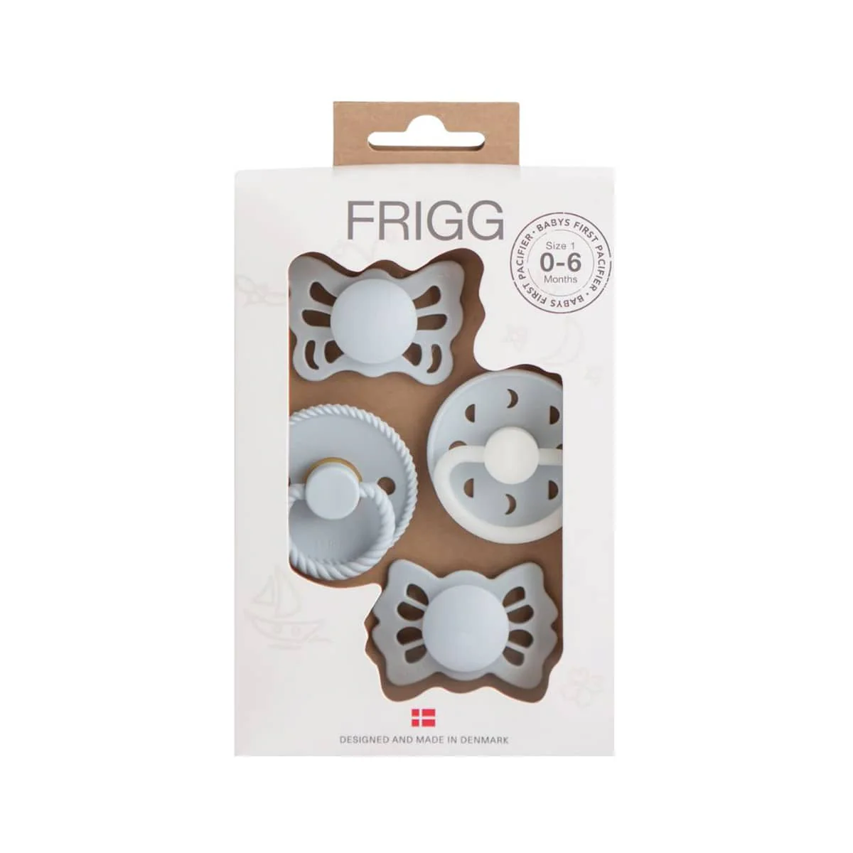 Frigg Baby's First Pacifier Four Pack - Silicone/Latex | 0-6 Months - Image 12