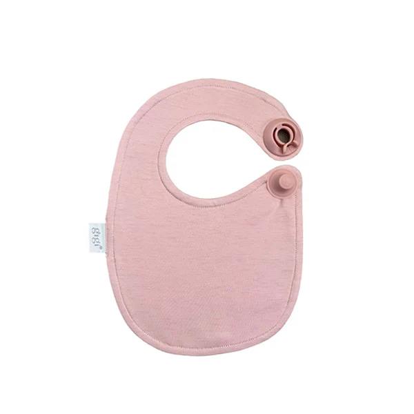 Gigi One Handed Baby Bib + Accessory Tether - Blush - Image 3