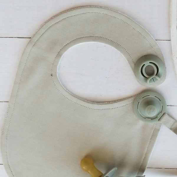 Gigi One Handed Baby Bib + Accessory Tether - Sage - Image 4