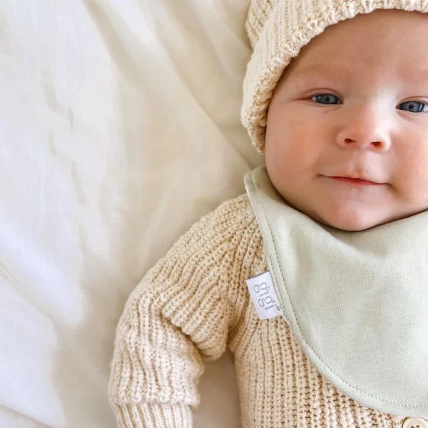 Gigi One Handed Baby Bib + Accessory Tether - Sage - Image 5