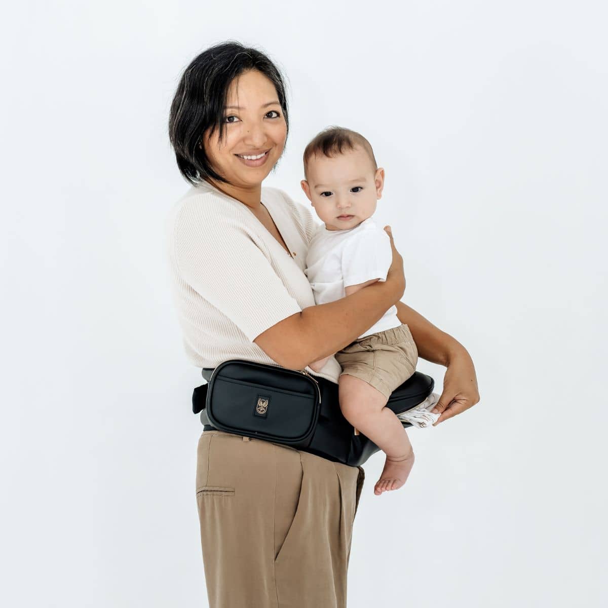 Hackerlily Hipsurfer - Hipseat Baby Carrier + Bum Bag - Black Vegan Leather - Image 15