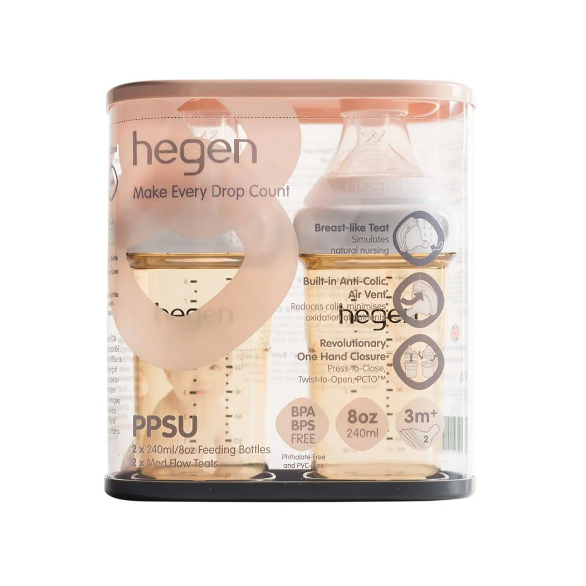 Hegen PCTO Feeding Bottle PPSU - 2 x 240ml - Image 3