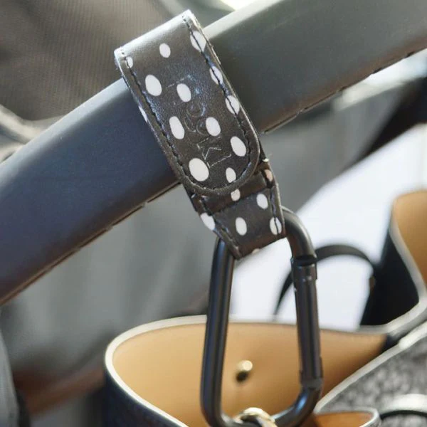 Hooki Duo Pram Hook Clip Set - Dotty Black - Image 5