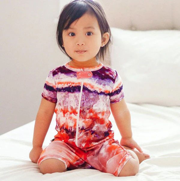 Inchworm Alley Organic Short Romper - Raw Rose Quartz - 0 to 3 Months - Image 2