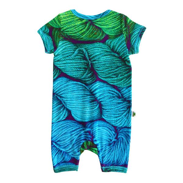Inchworm Alley Organic Short Romper - Spin a Yarn - 3 to 6 Months - Image 2