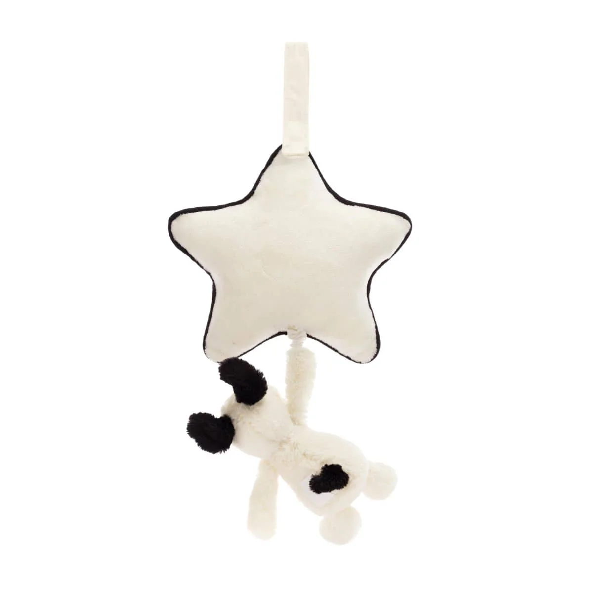 Jellycat Bashful Black & Cream Puppy Music Pull - Image 4