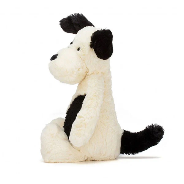 Jellycat Bashful Puppy Medium - Black and Cream - Image 3