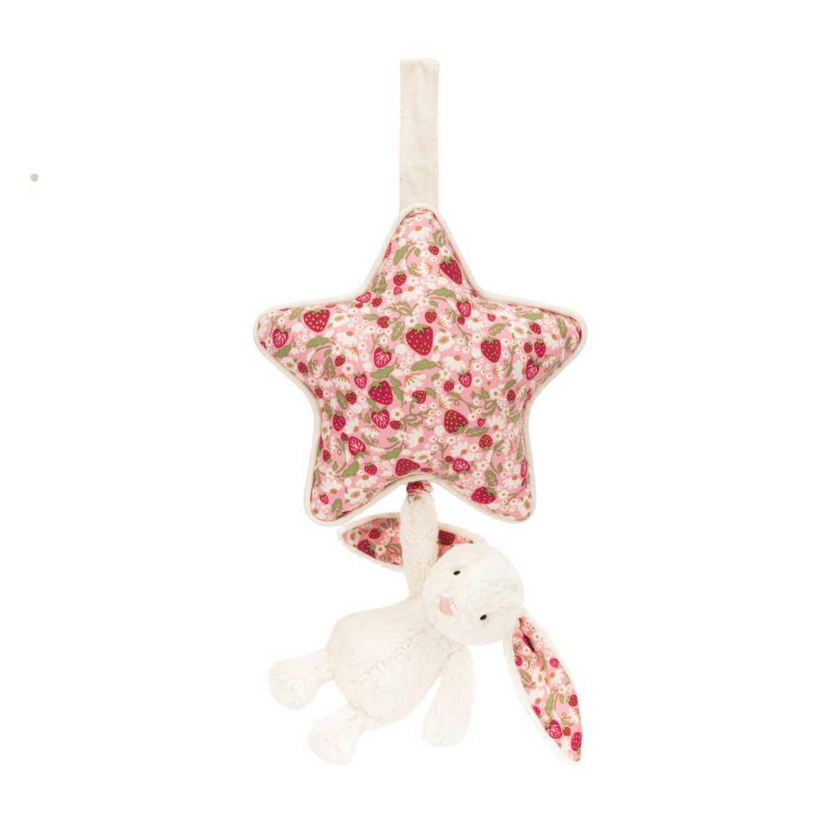 Jellycat Blossom Bunny Music Pull - Cream Berry