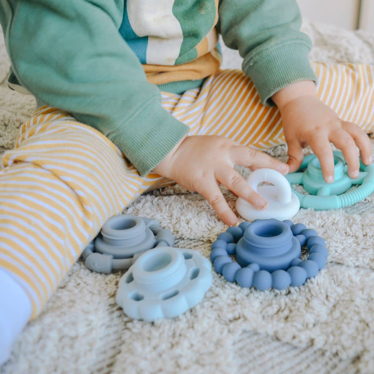 Jellystone Designs Rainbow Stacker Teether and Toy - Ocean - Image 3