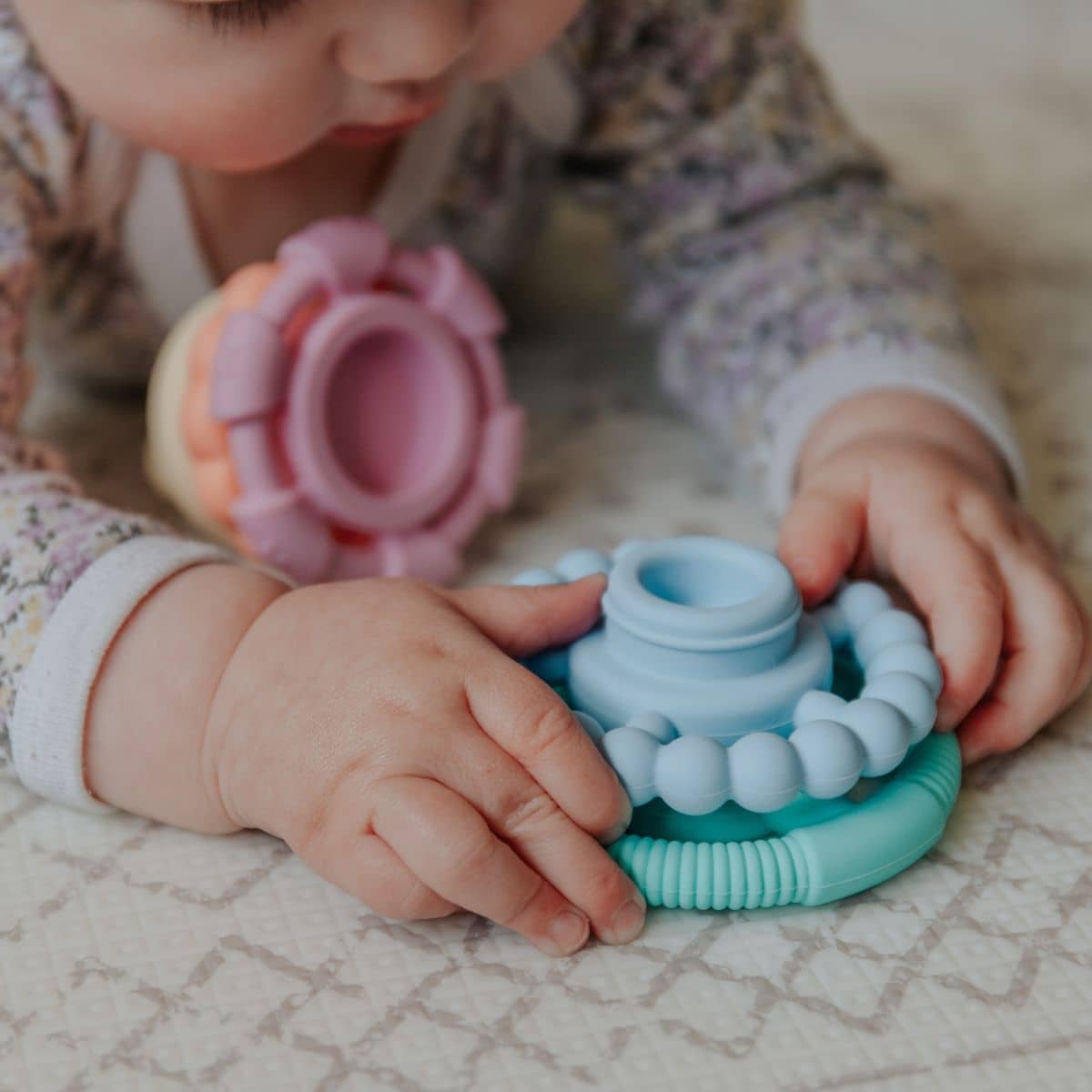 Jellystone Designs Rainbow Stacker Teether and Toy - Pastel - Image 3