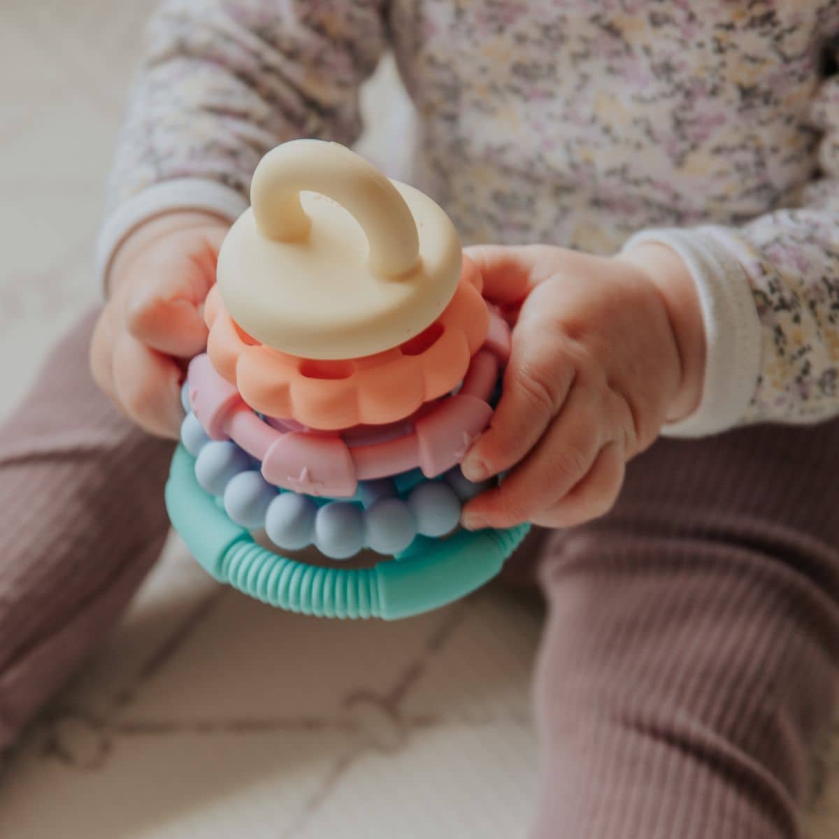 Jellystone Designs Rainbow Stacker Teether and Toy - Pastel - Image 5