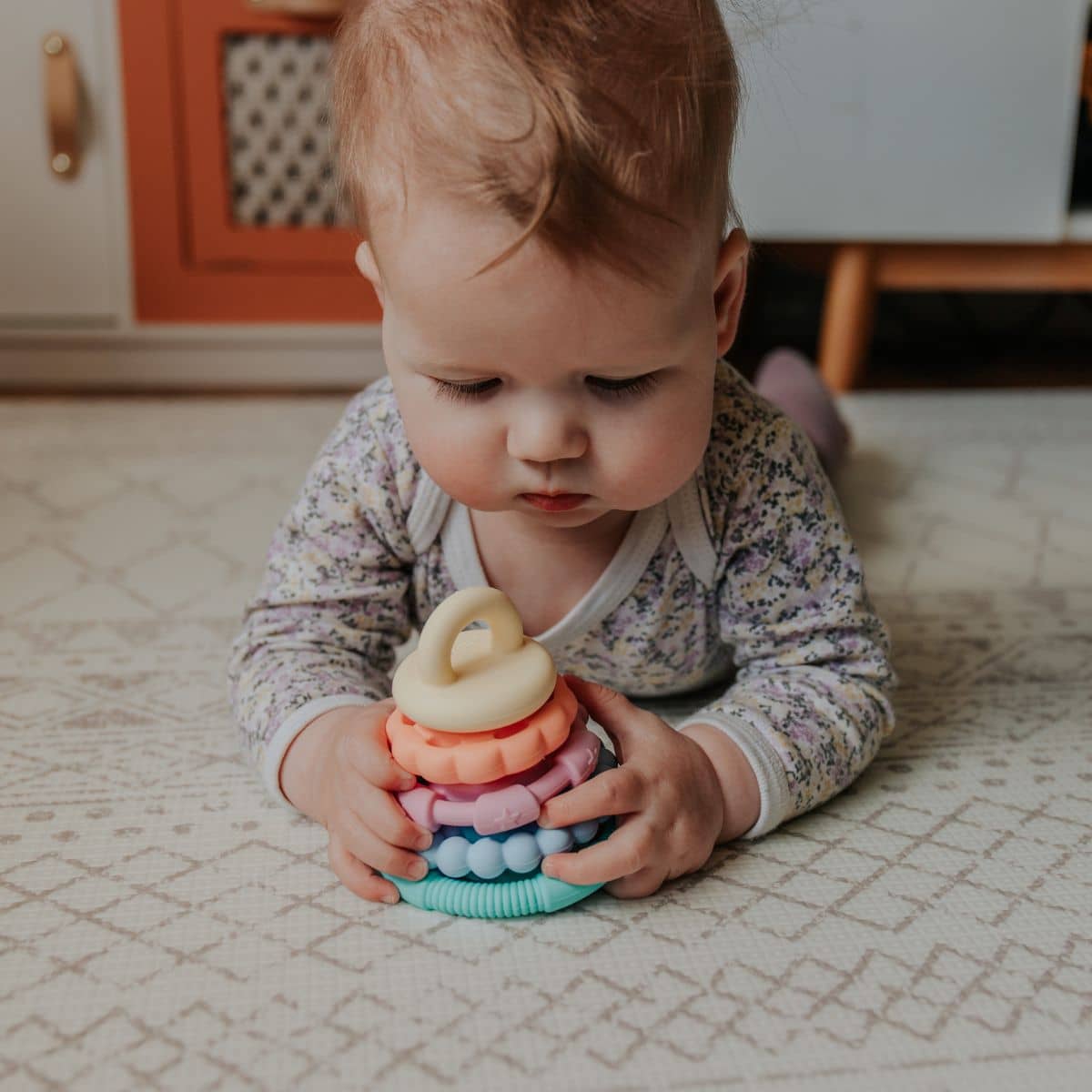 Jellystone Designs Rainbow Stacker Teether and Toy - Pastel - Image 6