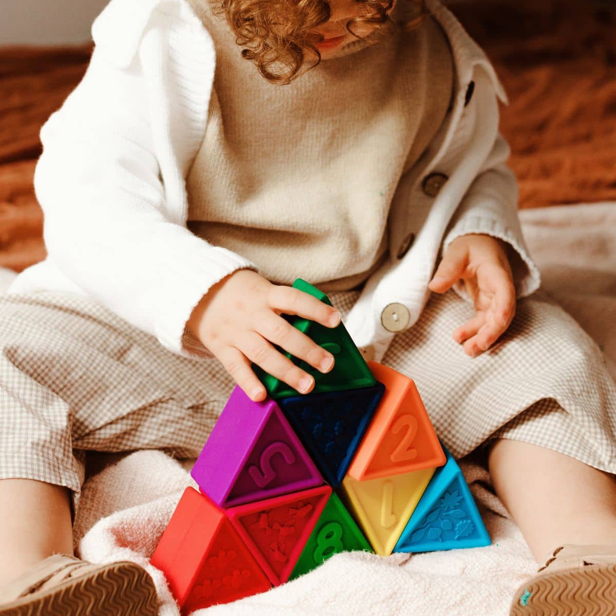 Jellystone Designs Triblox Silicone Blocks - Rainbow Bright - Image 3