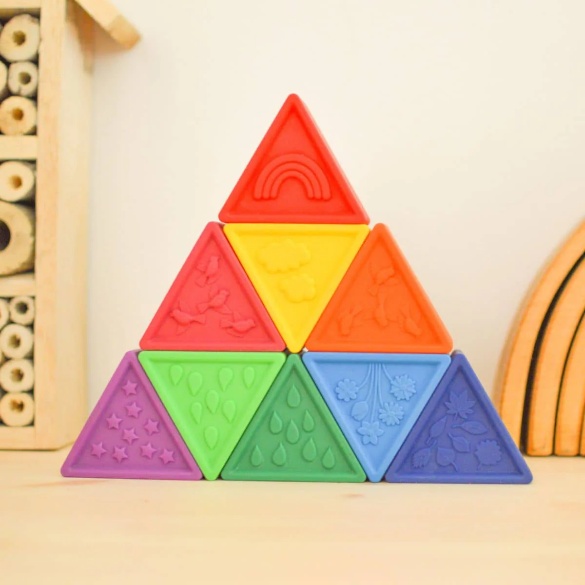 Jellystone Designs Triblox Silicone Blocks - Rainbow Bright - Image 6