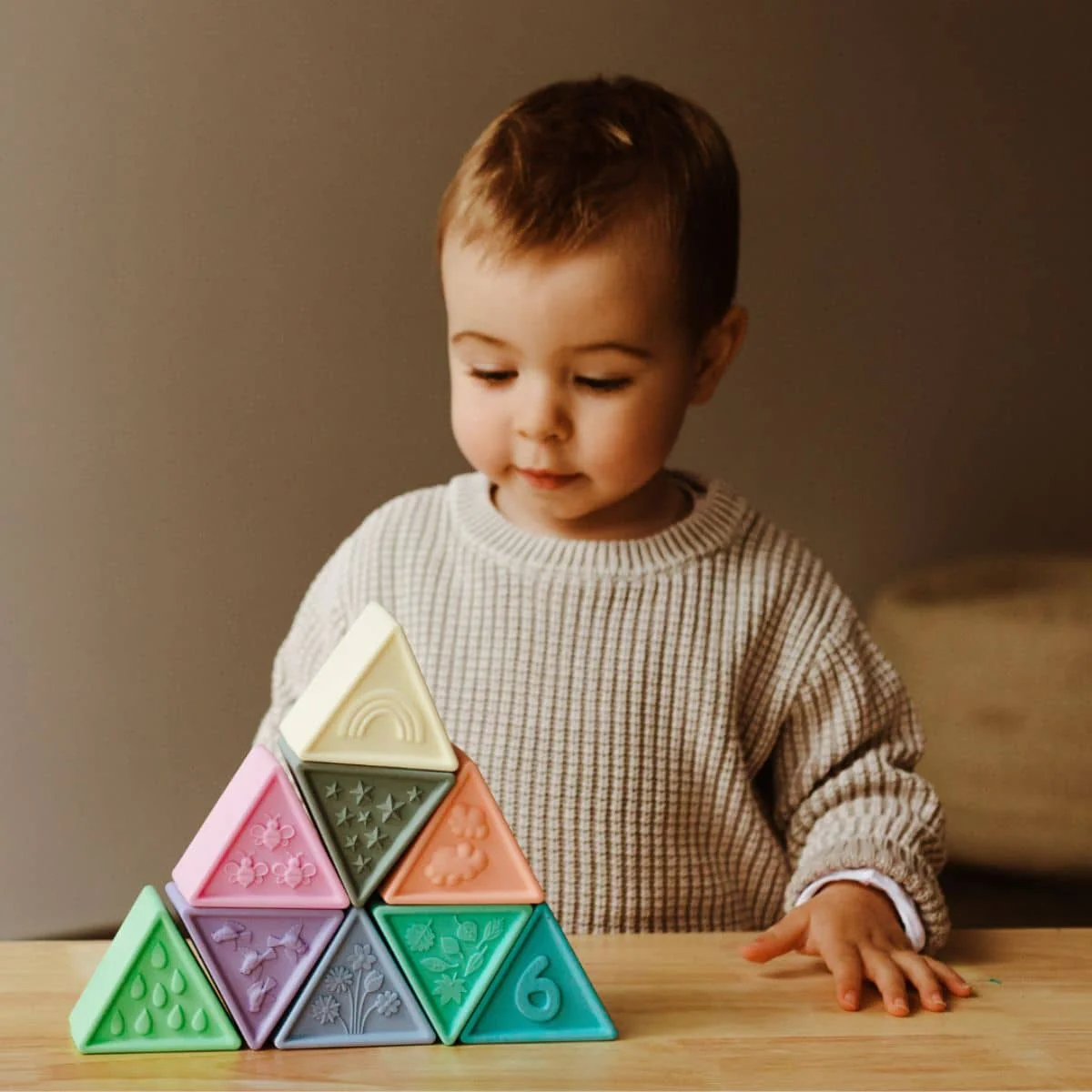 Jellystone Designs Triblox Silicone Blocks - Rainbow Pastel - Image 5