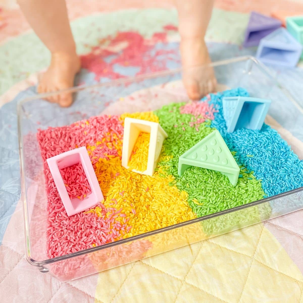 Jellystone Designs Triblox Silicone Blocks - Rainbow Pastel - Image 6