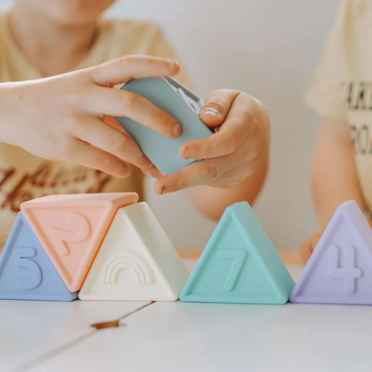 Jellystone Designs Triblox Silicone Blocks - Rainbow Pastel - Image 8