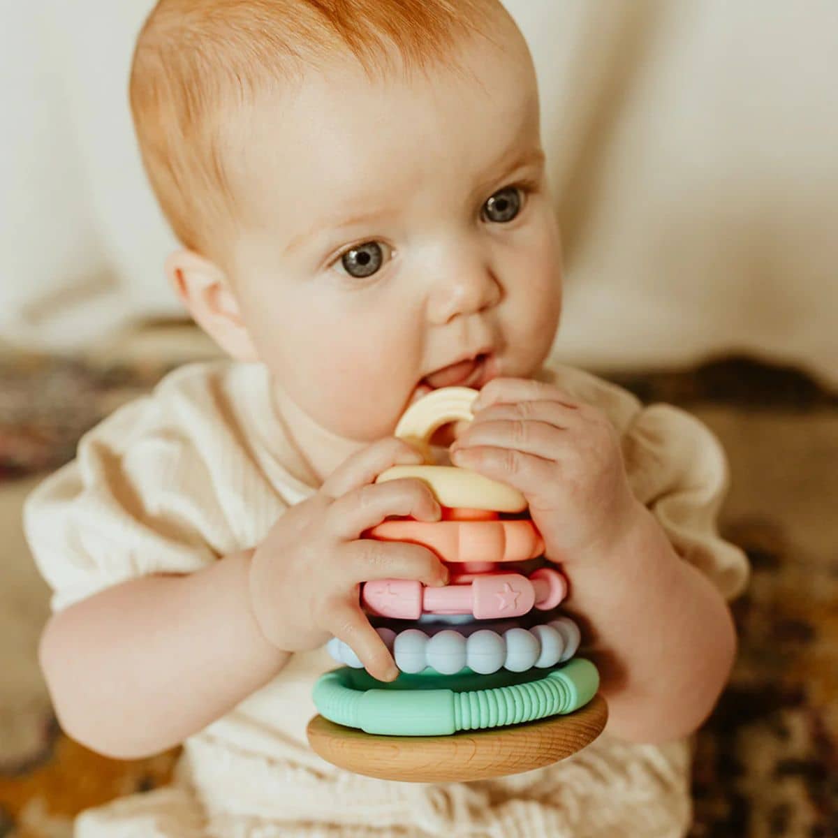 Jellystone Designs Wobble Stacker Teether and Toy - Pastel - Image 2