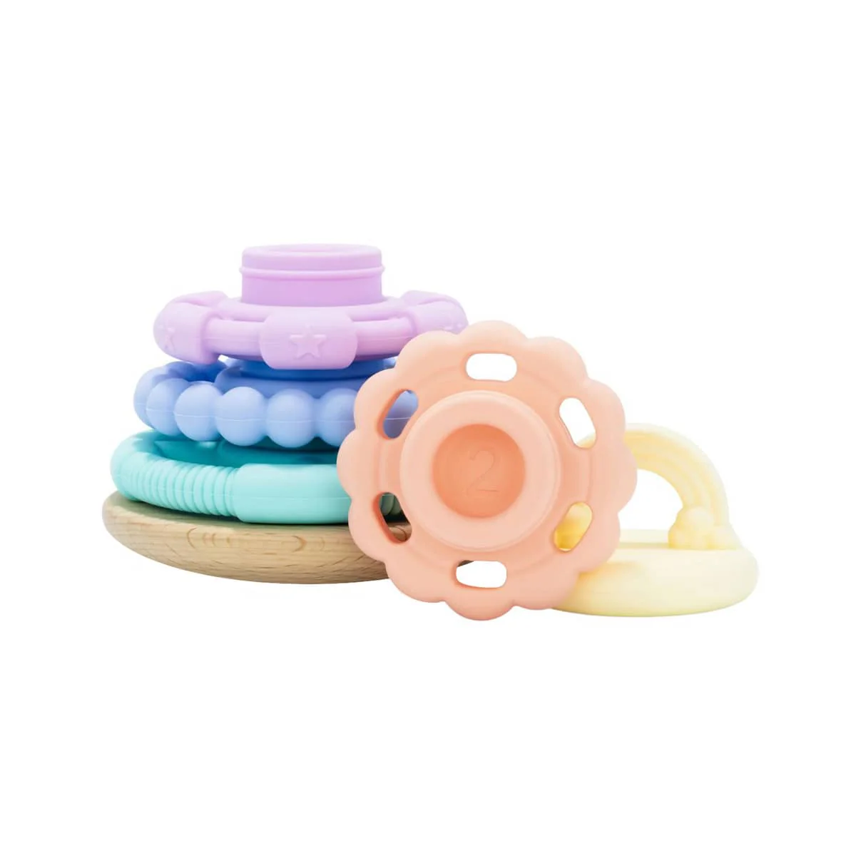 Jellystone Designs Wobble Stacker Teether and Toy - Pastel - Image 3