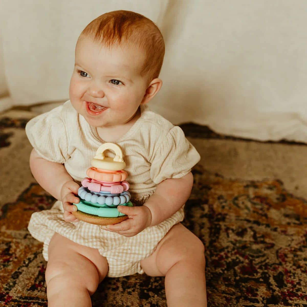 Jellystone Designs Wobble Stacker Teether and Toy - Pastel - Image 4