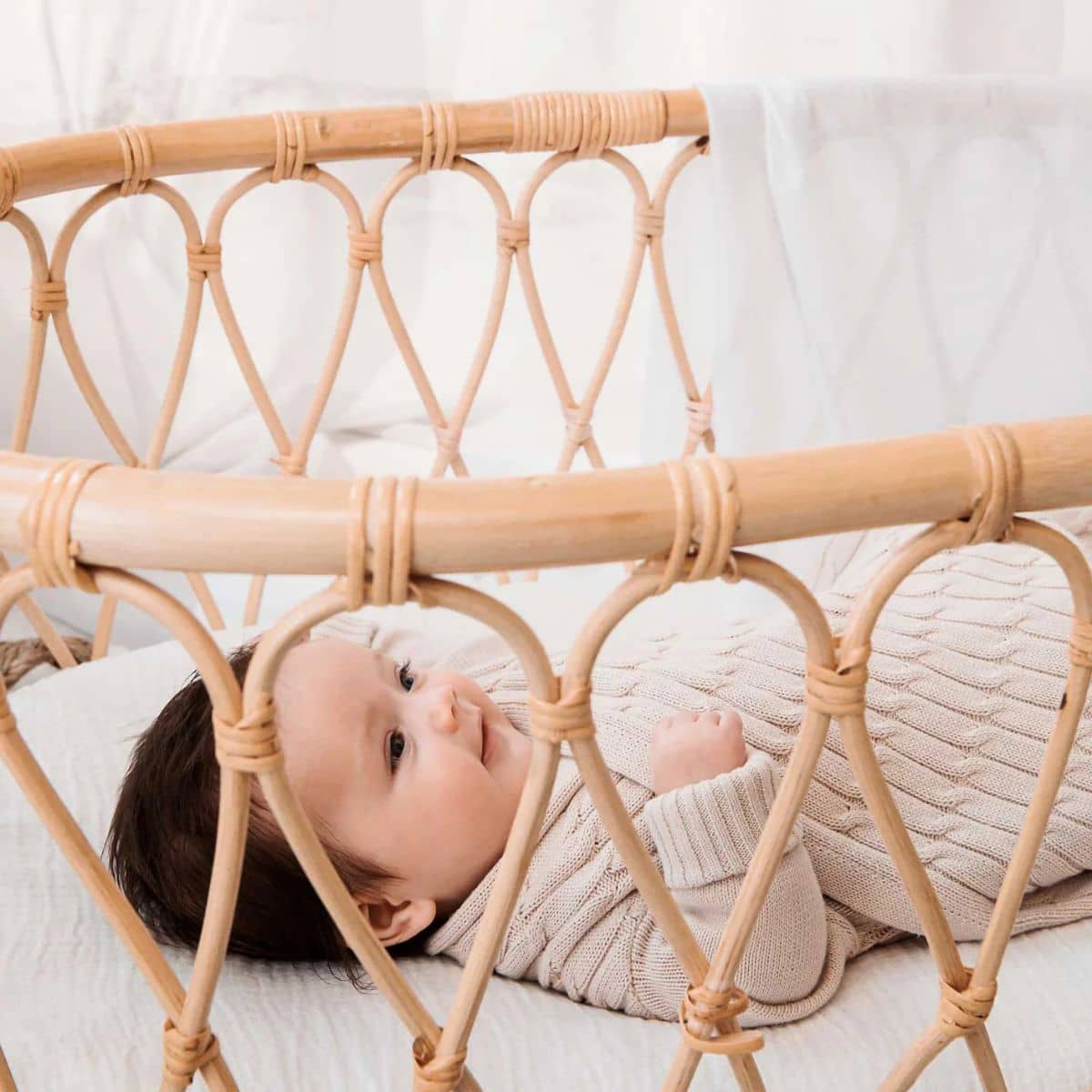Jujo Baby Shwrap Knitted Blanket With Sleeves - Luxury Cable - Sand - Image 4