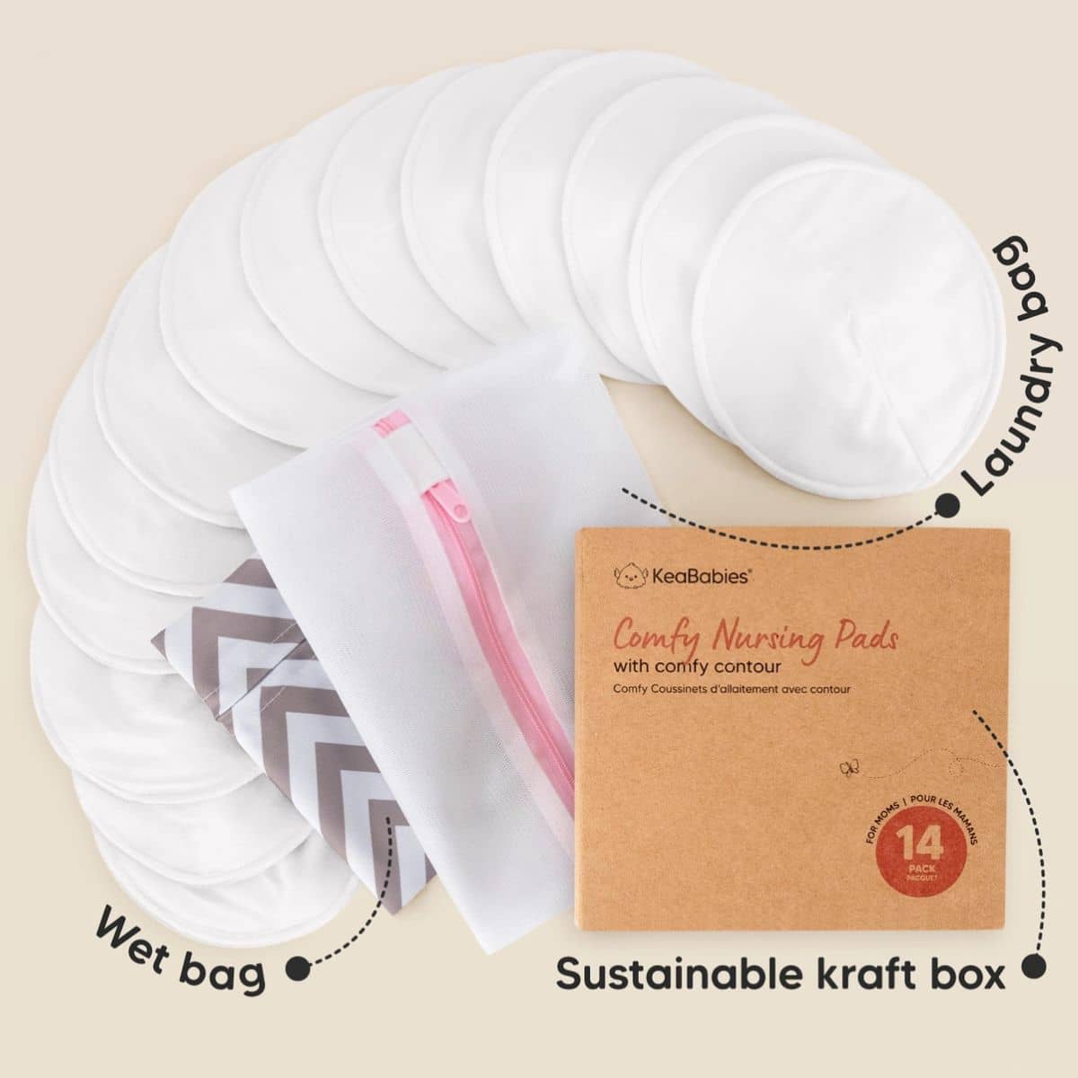 KeaBabies Comfy Reusable Nursing Pads - Image 9