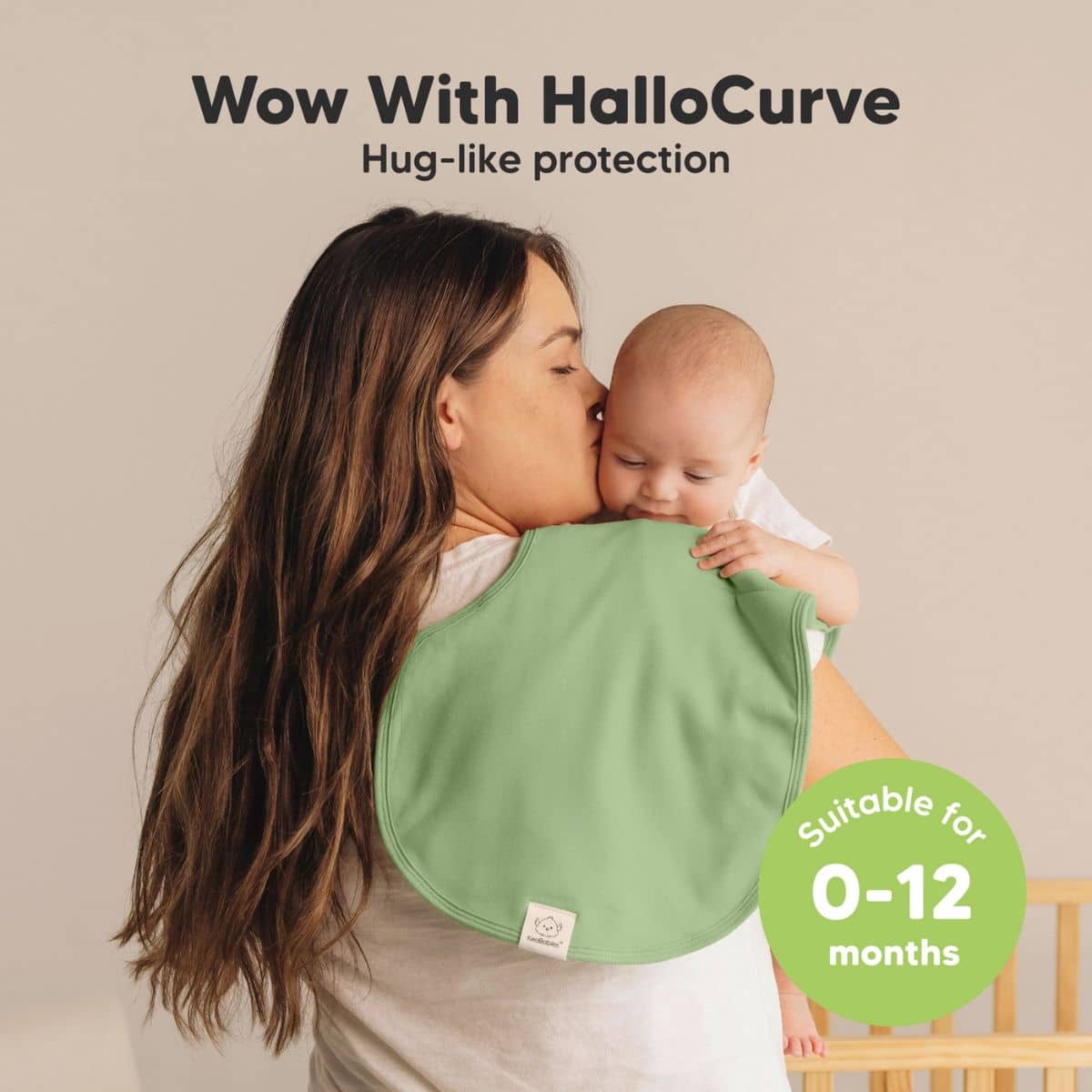 KeaBabies Hallo Organic Burp Cloths - Dew - Image 3