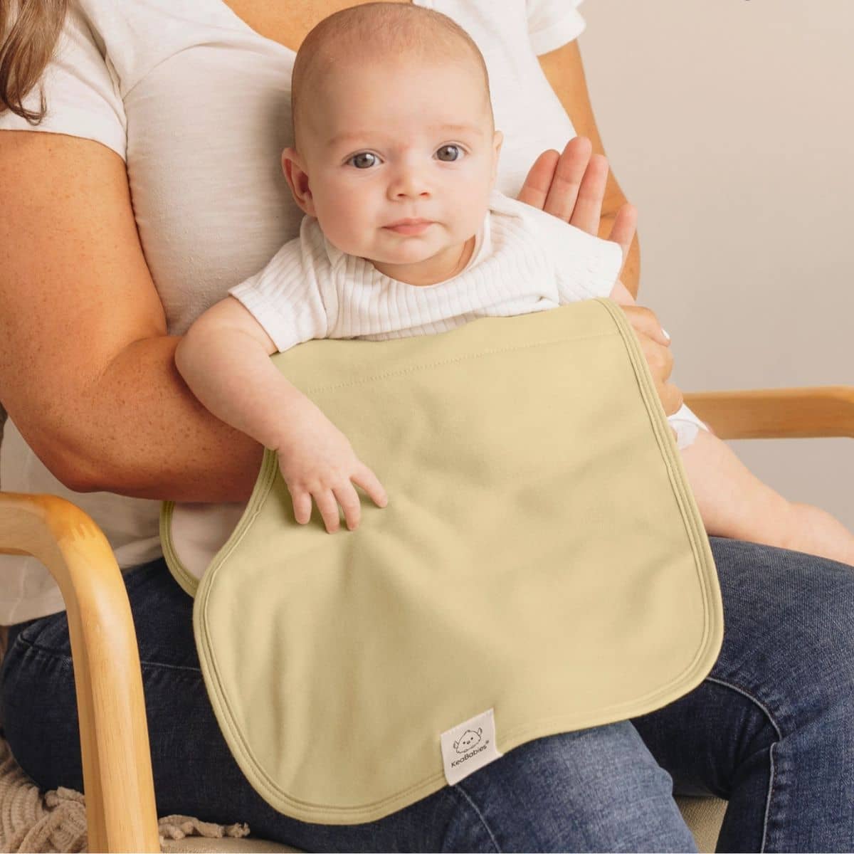 KeaBabies Hallo Organic Burp Cloths - Dew - Image 4