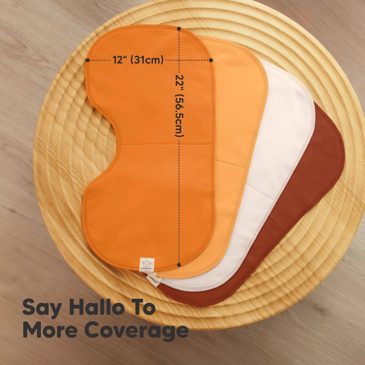 KeaBabies Hallo Organic Burp Cloths - Sahara - Image 3