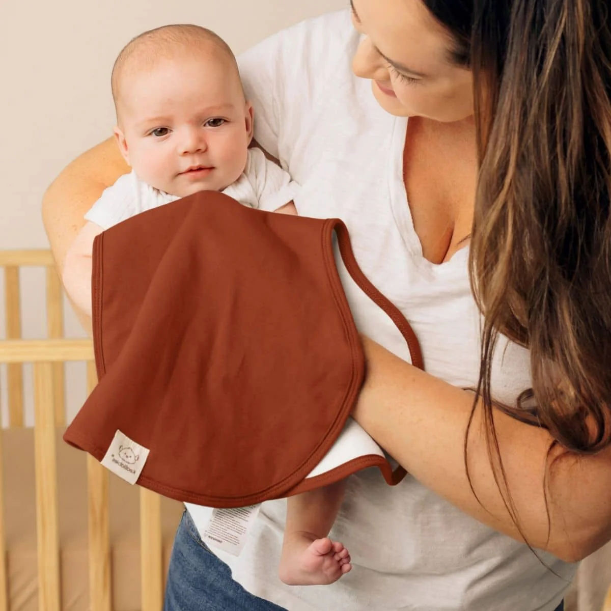 KeaBabies Hallo Organic Burp Cloths - Sahara - Image 6