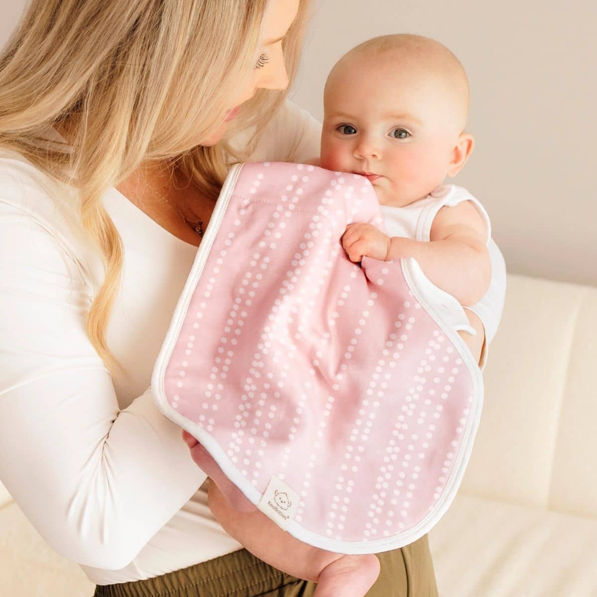 KeaBabies Hallo Organic Burp Cloths - Sweet Charm - Image 2