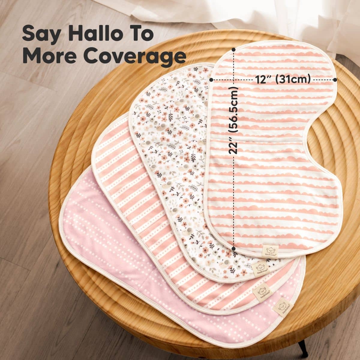 KeaBabies Hallo Organic Burp Cloths - Sweet Charm - Image 3