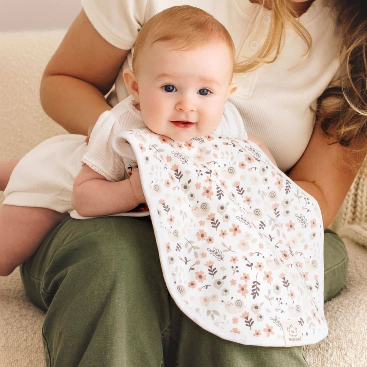 KeaBabies Hallo Organic Burp Cloths - Sweet Charm - Image 6