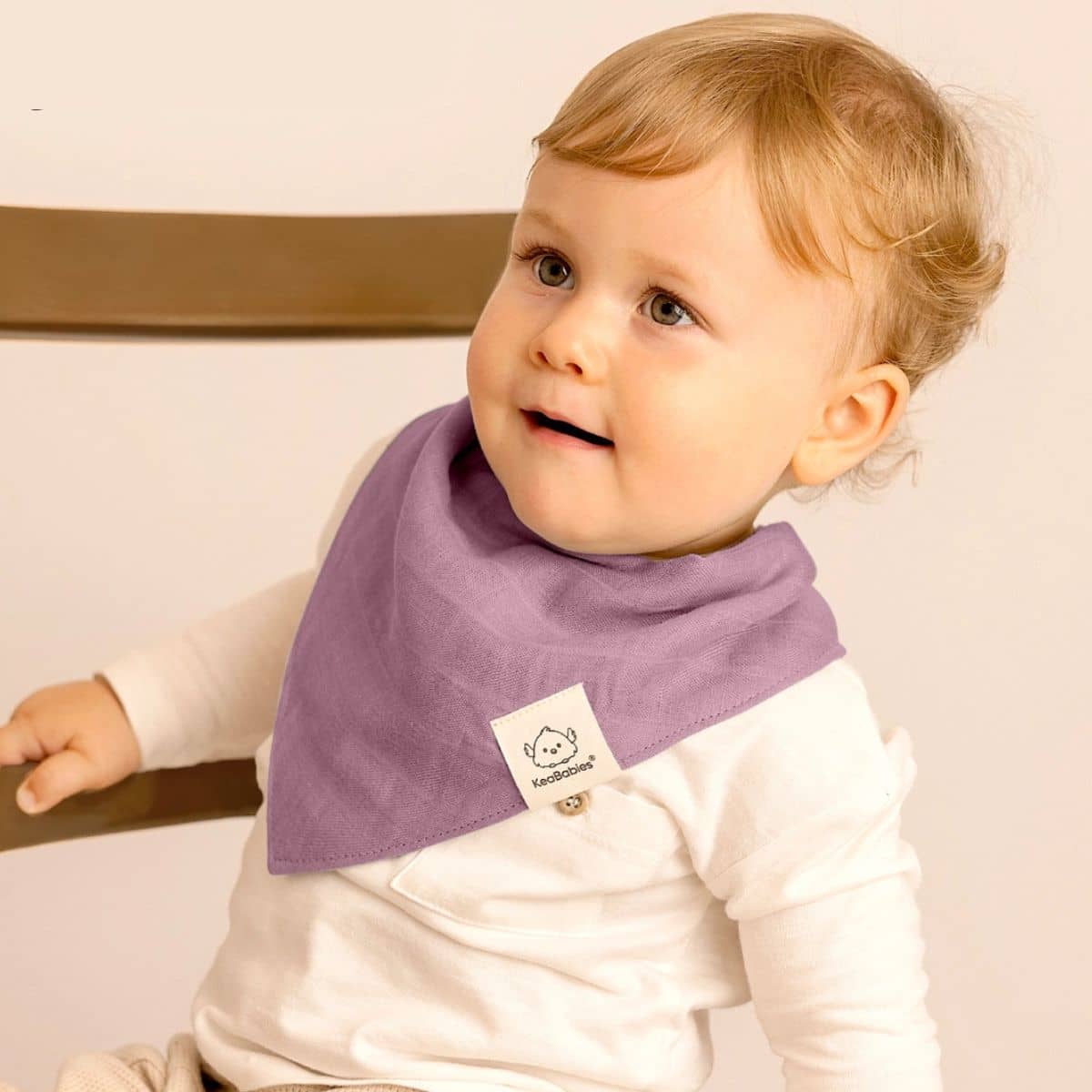 KeaBabies Lumi Muslin Bandana Bibs Set - Lavender - Image 2