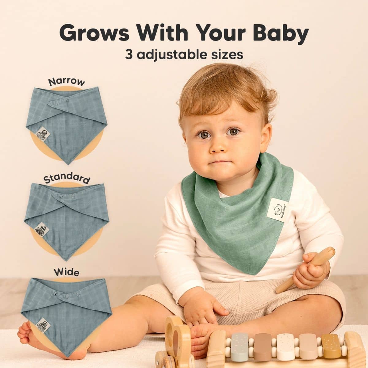 KeaBabies Lumi Muslin Bandana Bibs Set - Mirage - Image 5