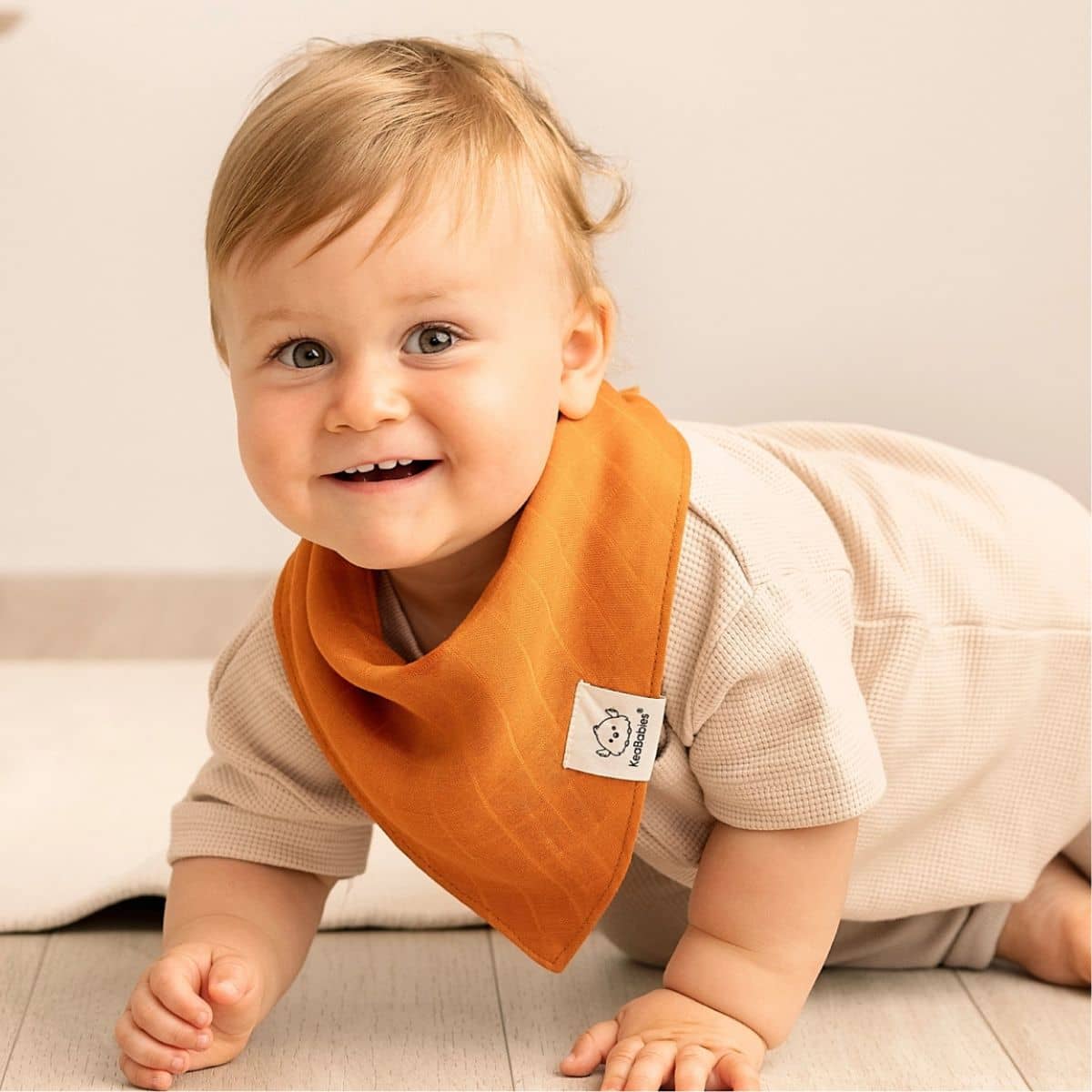 KeaBabies Lumi Muslin Bandana Bibs Set - Spice - Image 2
