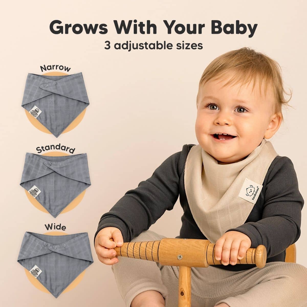KeaBabies Lumi Muslin Bandana Bibs Set - Spice - Image 5