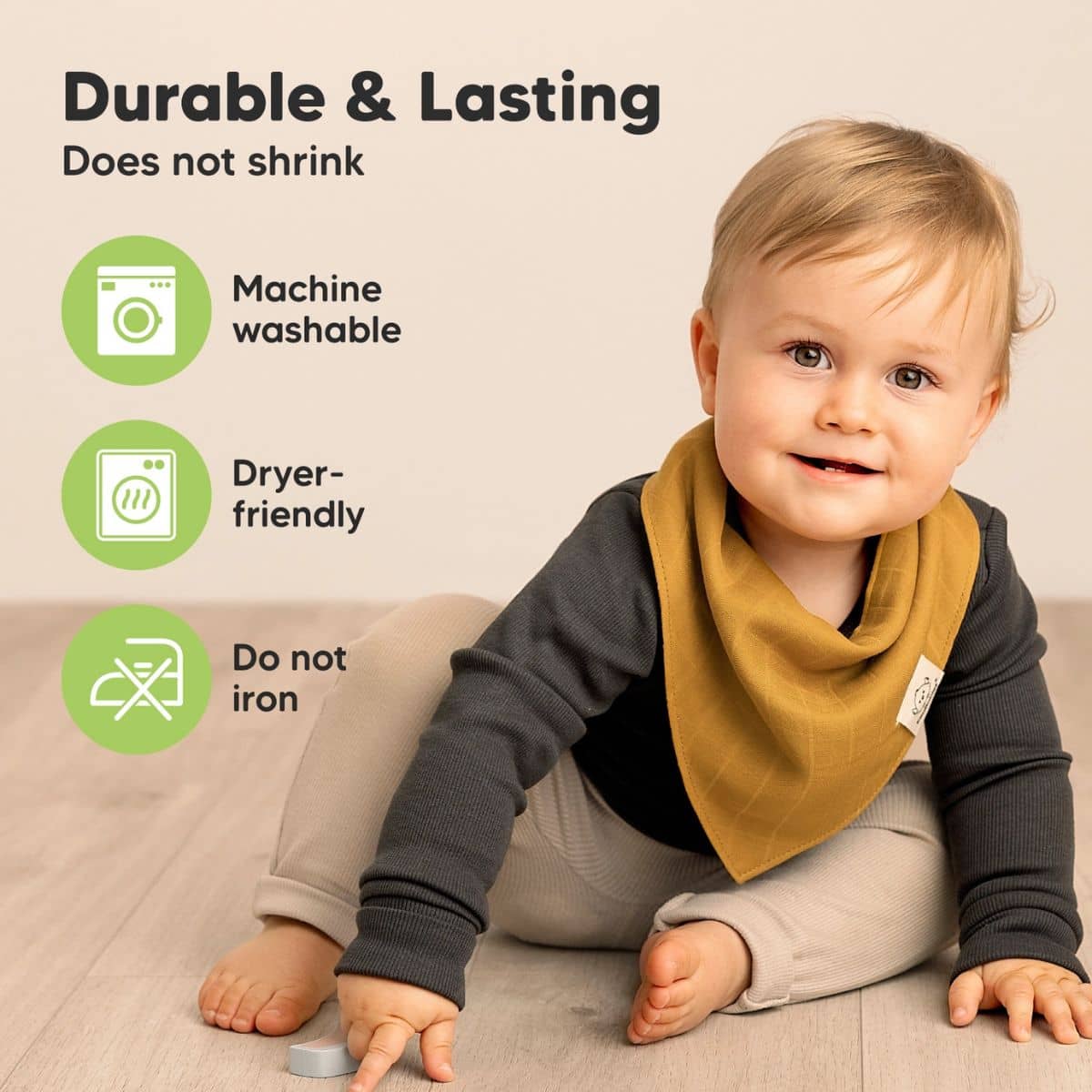 KeaBabies Lumi Muslin Bandana Bibs Set - Spice - Image 6