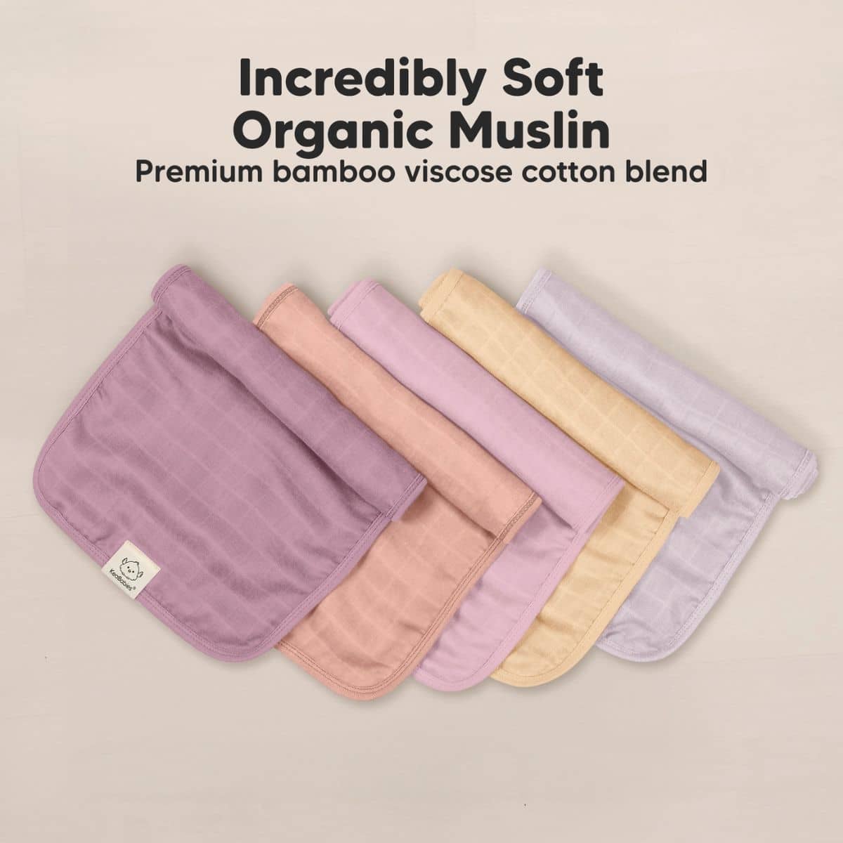 KeaBabies Lumi Muslin Burp Cloths - Lavender - Image 6