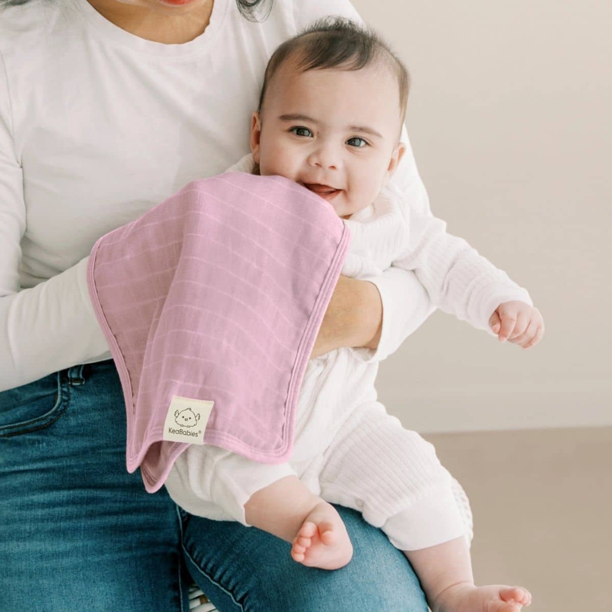 KeaBabies Lumi Muslin Burp Cloths - Lavender - Image 7
