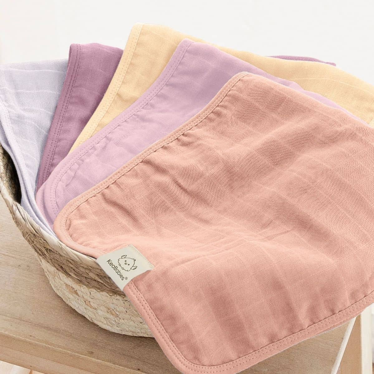 KeaBabies Lumi Muslin Burp Cloths - Lavender - Image 8