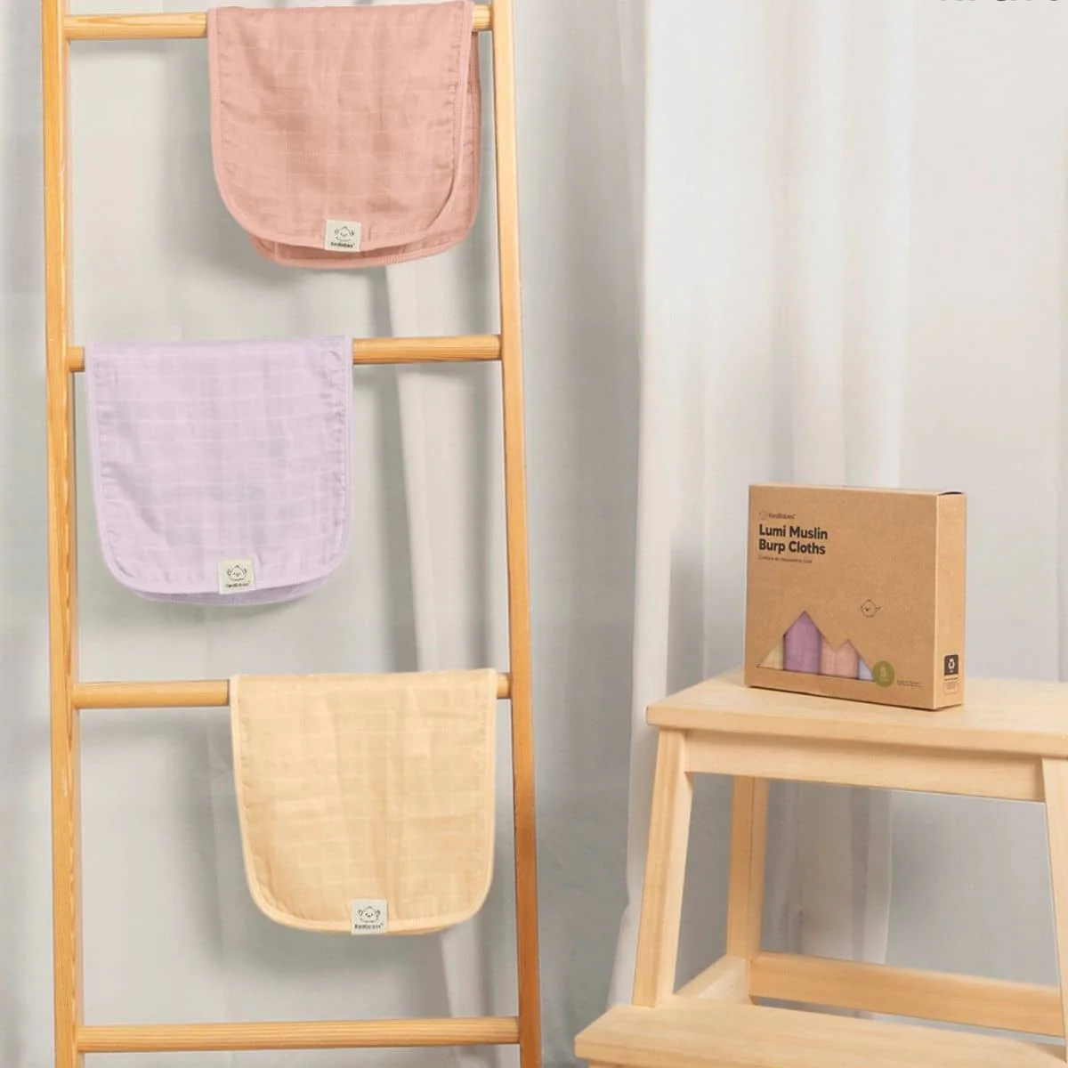 KeaBabies Lumi Muslin Burp Cloths - Lavender - Image 9