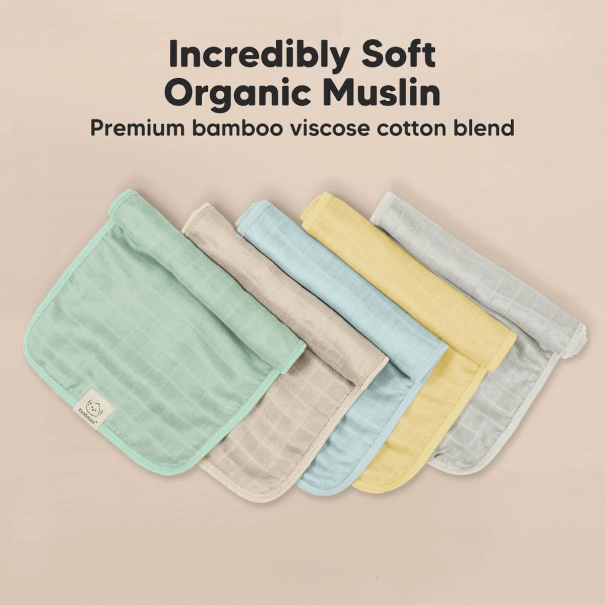 KeaBabies Lumi Muslin Burp Cloths - Mirage - Image 5
