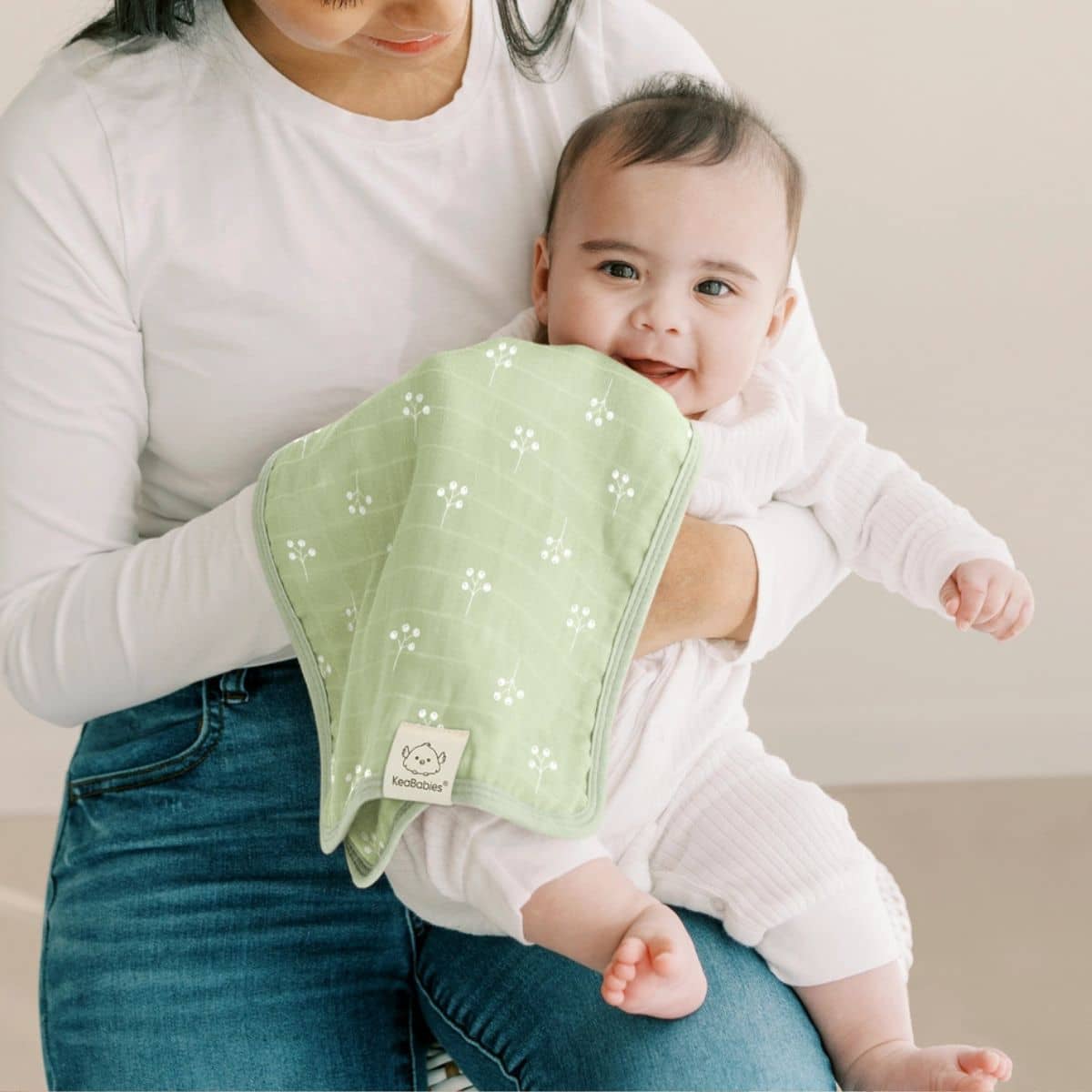 KeaBabies Lumi Muslin Burp Cloths - Wild Bloom - Image 4