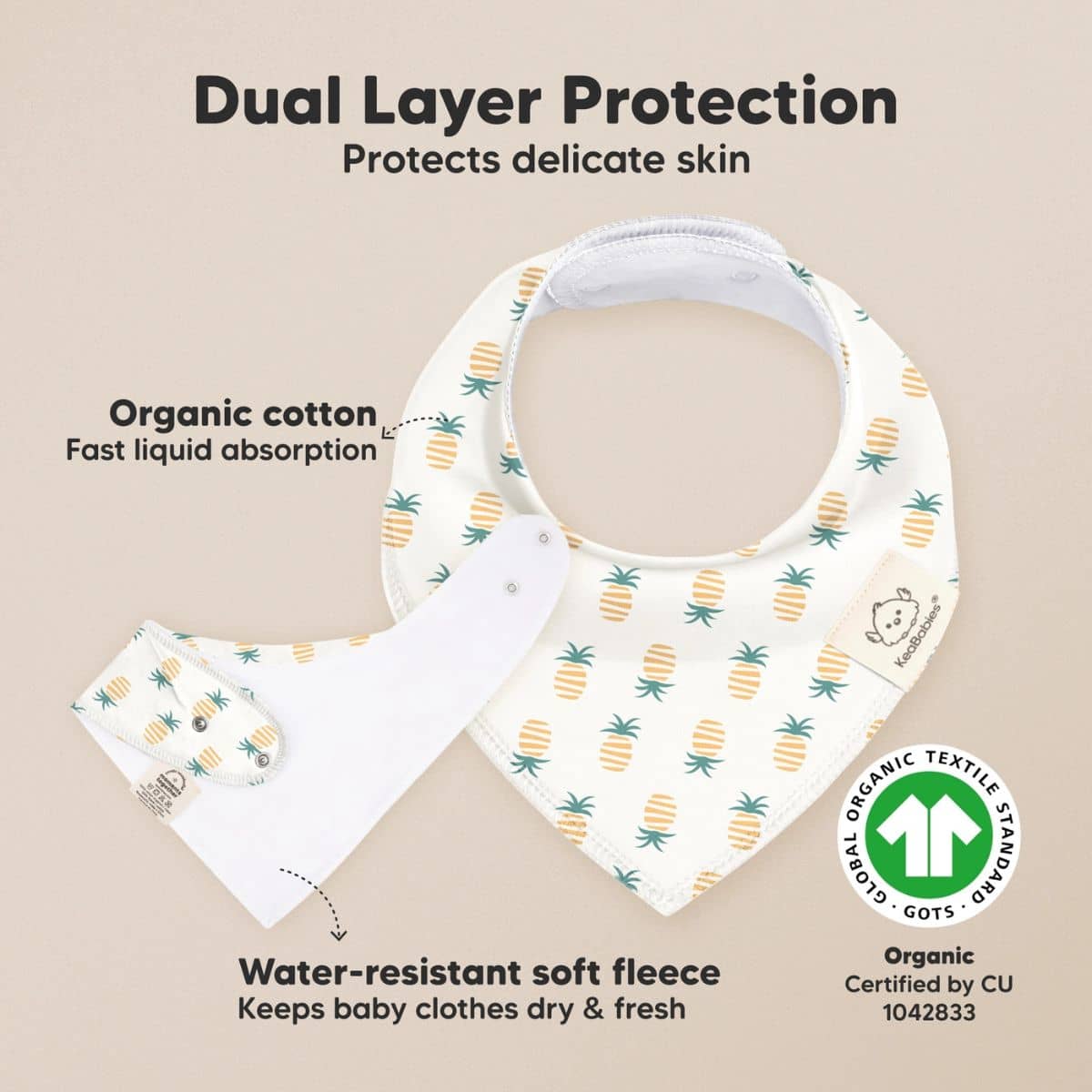 KeaBabies Organic Bandana Bibs Set - Beach Day - Image 3