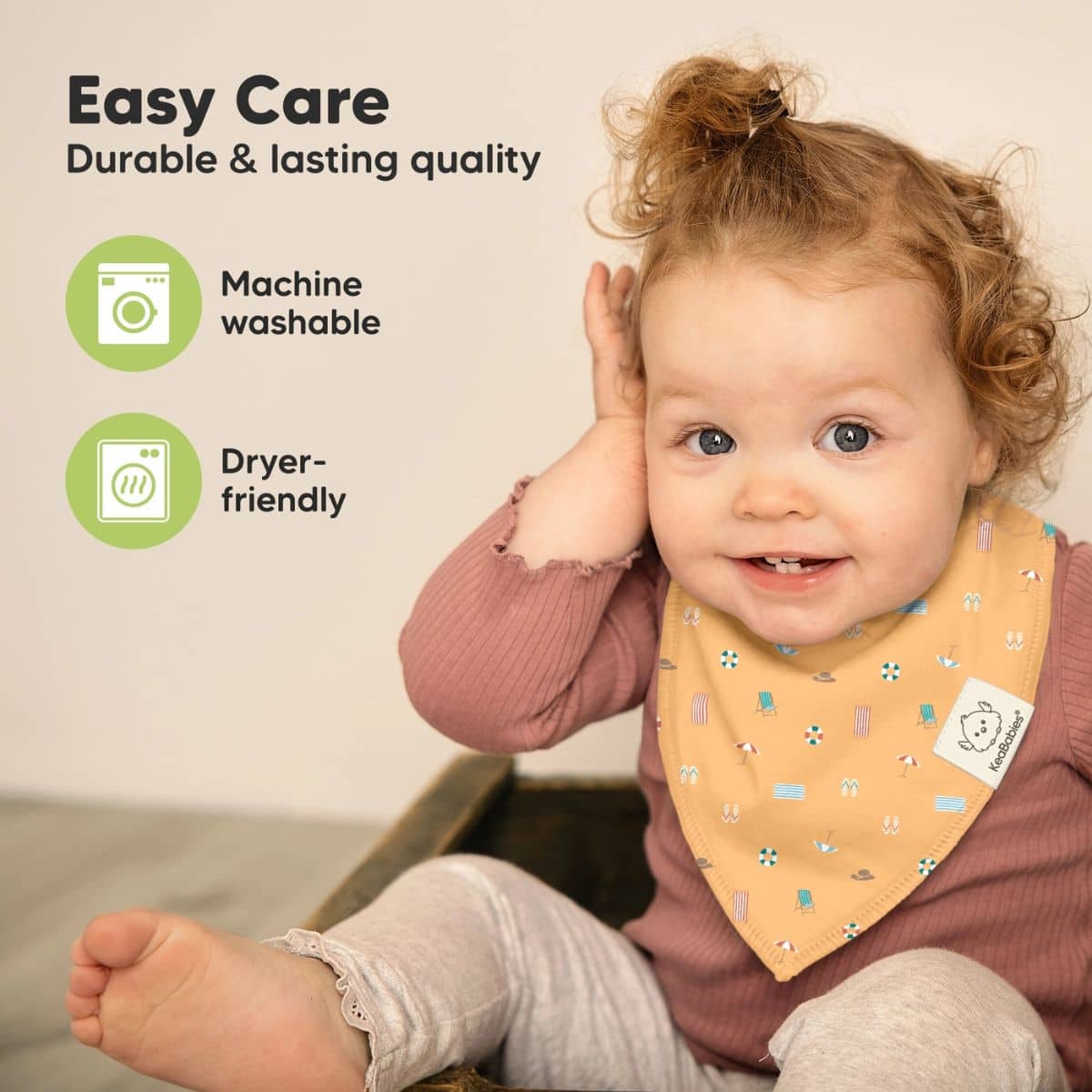 KeaBabies Organic Bandana Bibs Set - Beach Day - Image 8