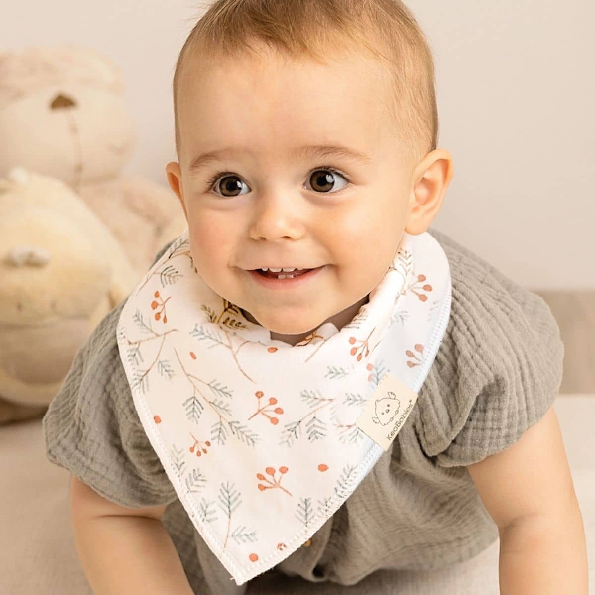 KeaBabies Organic Bandana Bibs Set - Bloom - Image 2