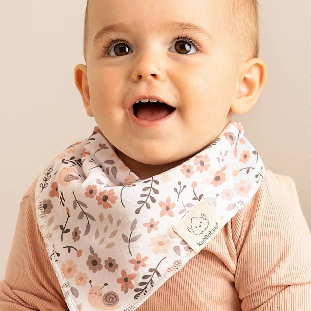 KeaBabies Organic Bandana Bibs Set - Bloom - Image 4